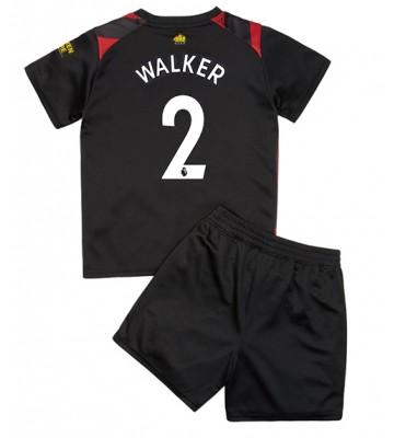 Manchester City Kyle Walker #2 Bortedraktsett Barn 2022-23 Kortermet (+ Korte bukser)
